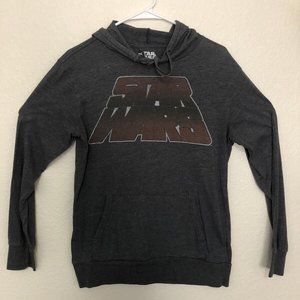 Star Wars Gray Comfy Pocket Pouch Pullover Lightweight Hoodie Medium